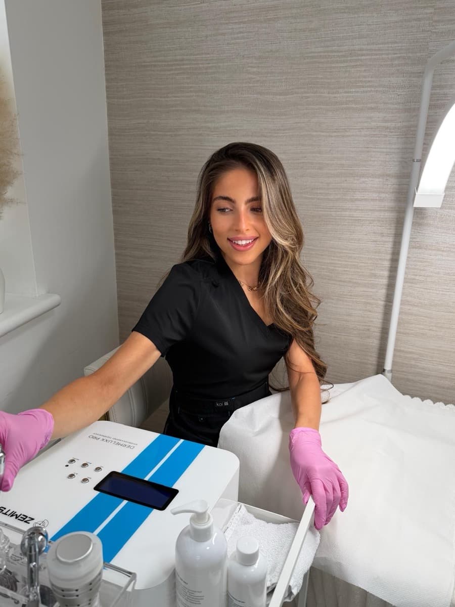 Asena, beauty and laser therapist, in her Cuffley studio
