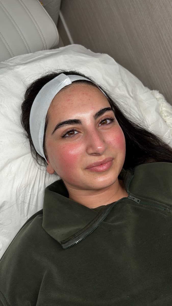 A client relaxing during a facial at the Asena Beauty studio in Cuffley