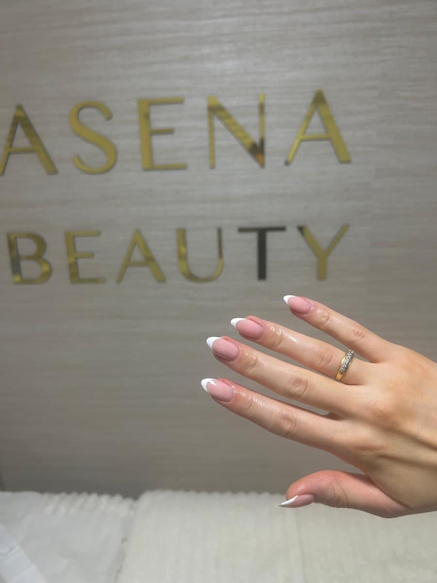 A neat BIAB manicure at the Asena Beauty studio in Cuffley